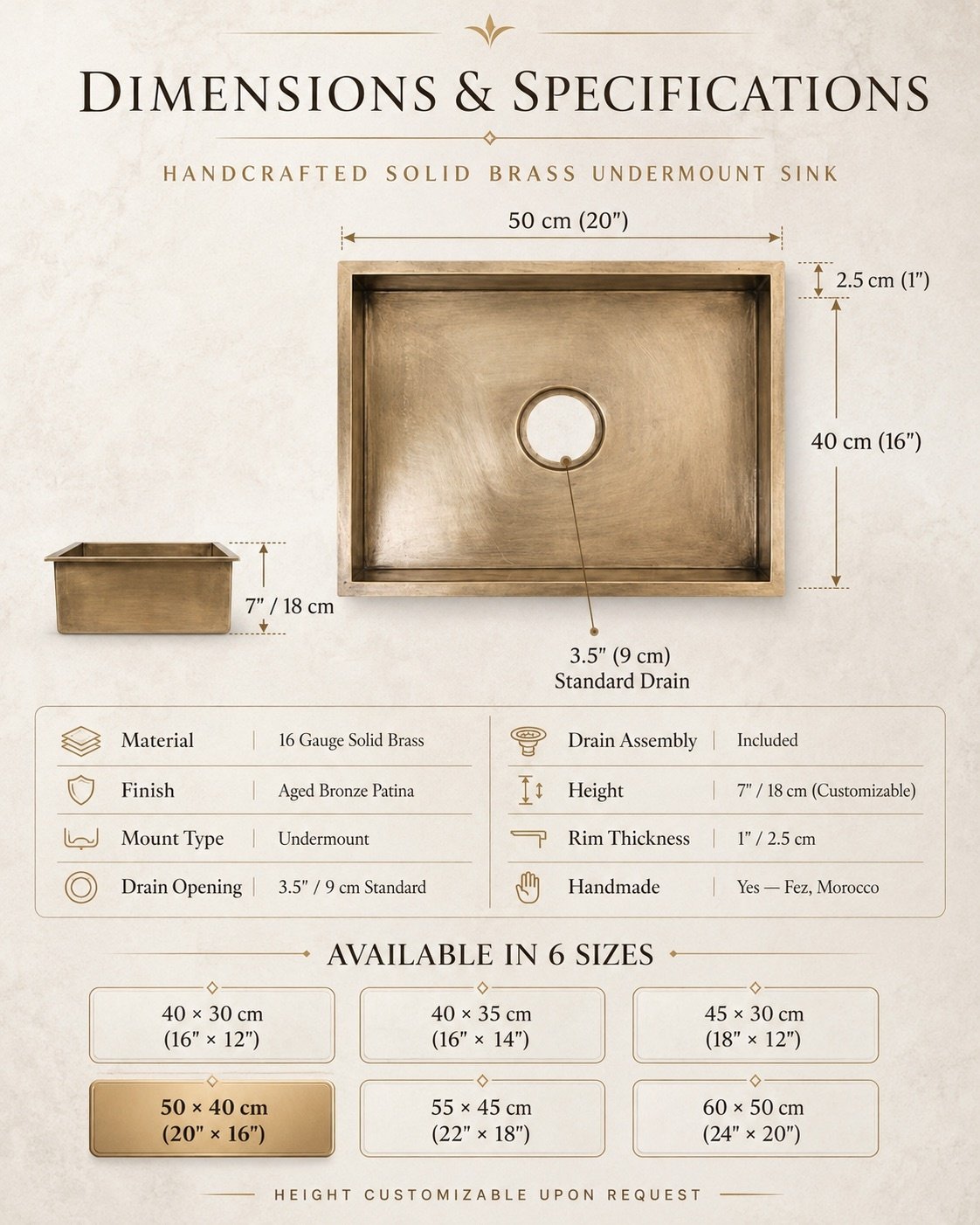 Handmade Brass Bar Sink – Aged Bronze Undermount Wet Bar Sink - Image 4