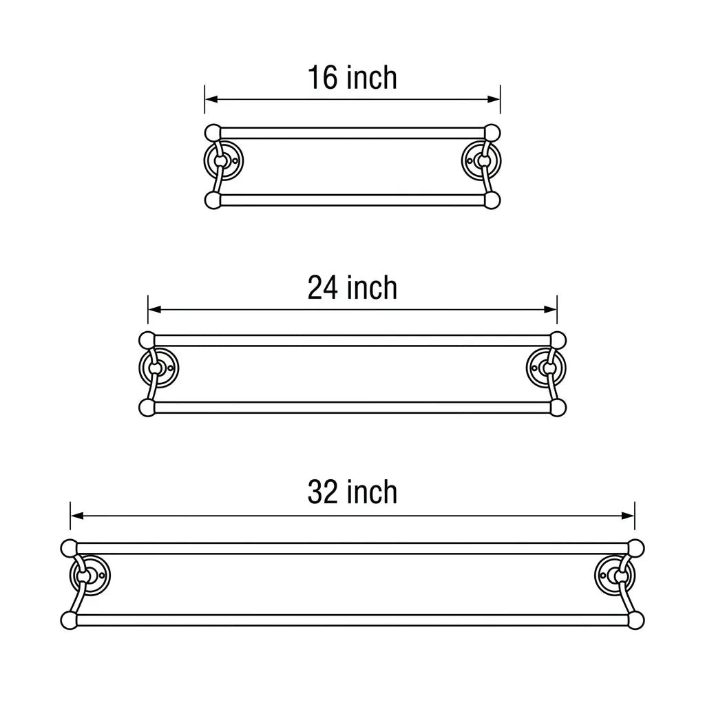 Unlacquered Brass Double Towel Bar – Wall Mounted Bath Rack - Image 2