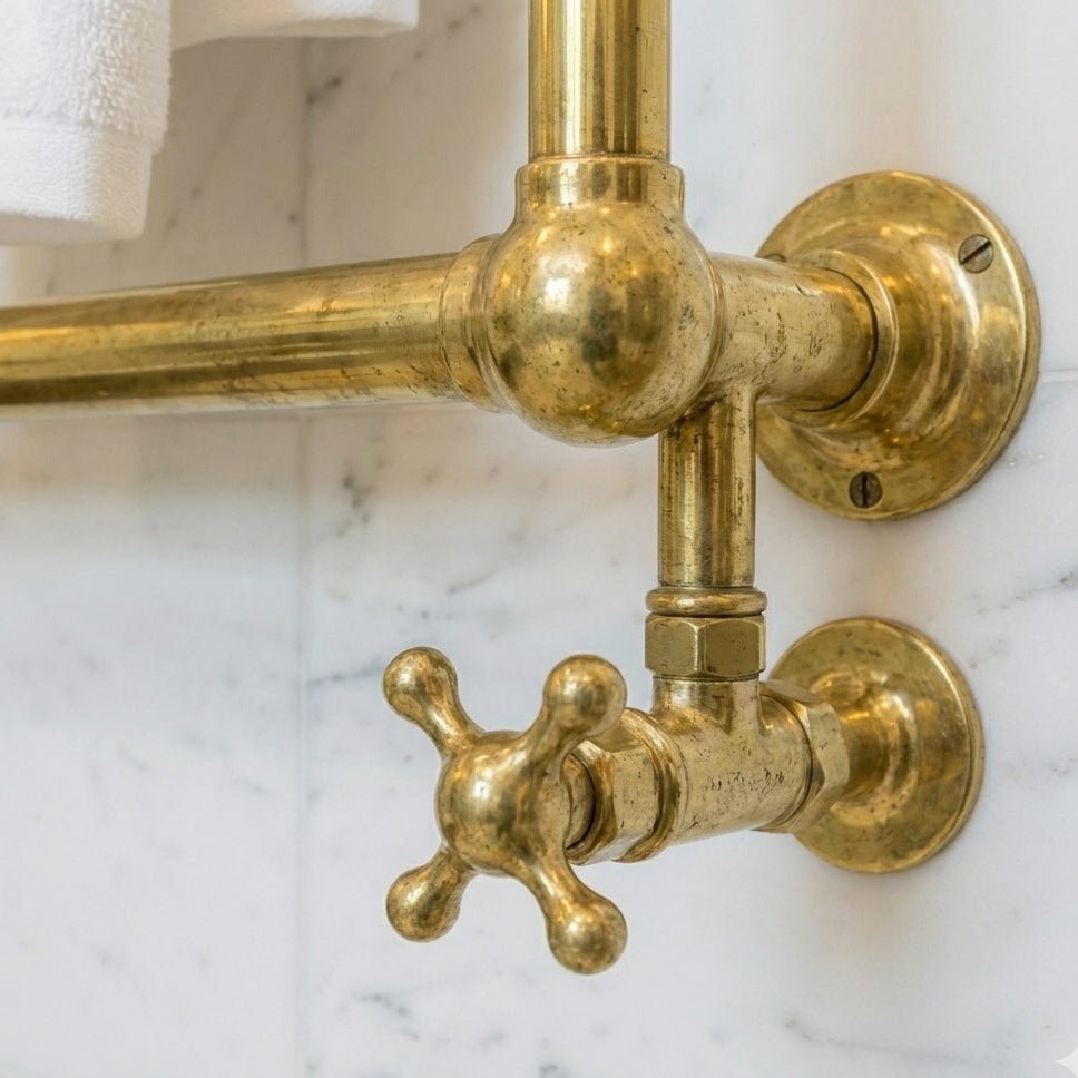 Unlacquered Brass Wall Mounted Towel Warmer Rail - Image 2