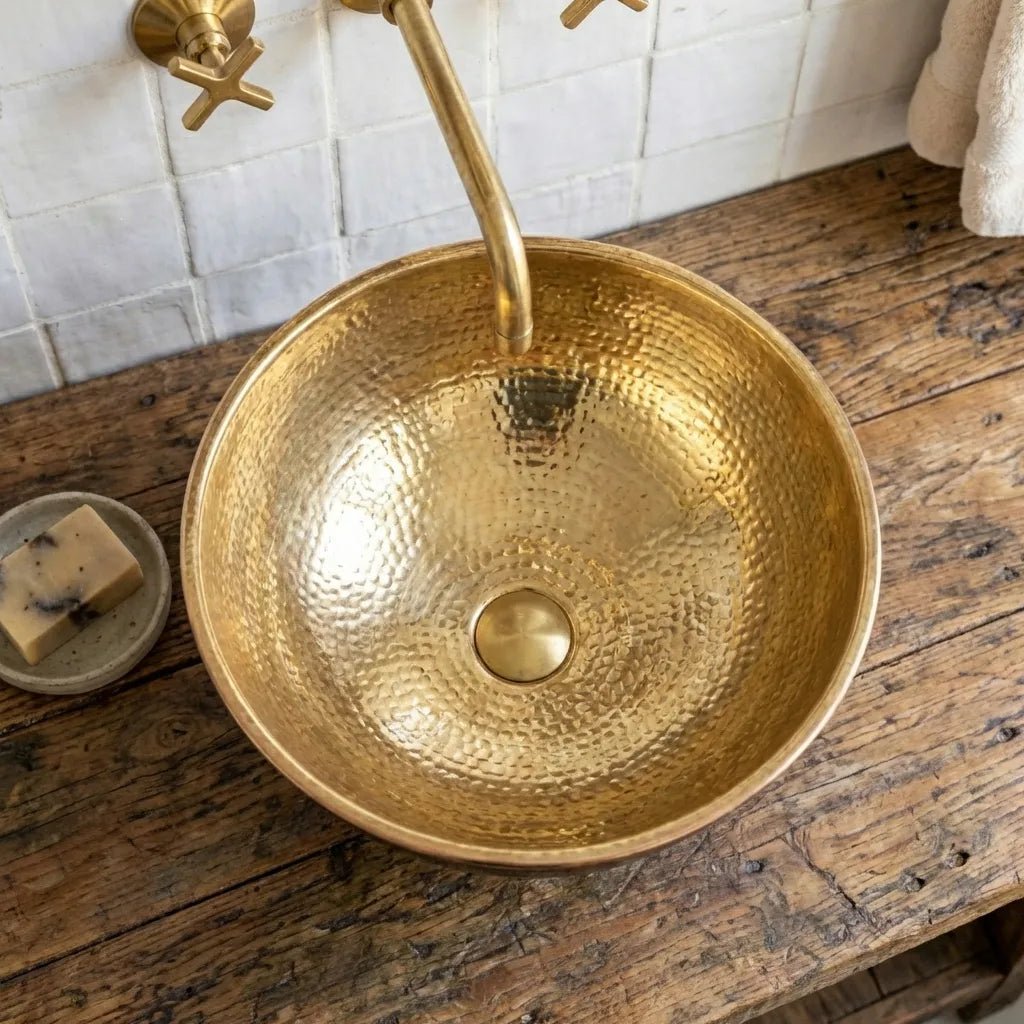 Handmade Vanity Basin Round Sink – Black Brass Bathroom Vessel Sink - Image 3