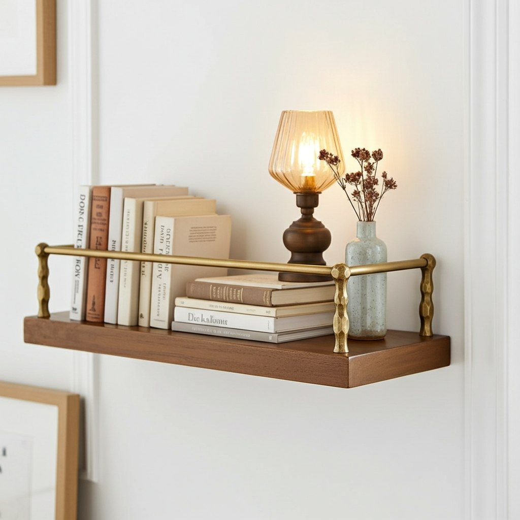 Artisanal Unlacquered Brass Gallery Rail – Solid Brass Shelf Guard for Bathroom or Kitchen - Image 2