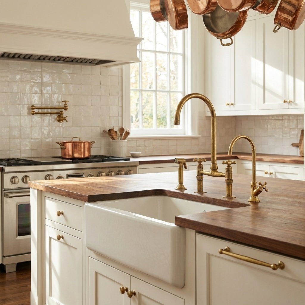 Unlacquered Brass Pot Filler Lever Handles - Image 2