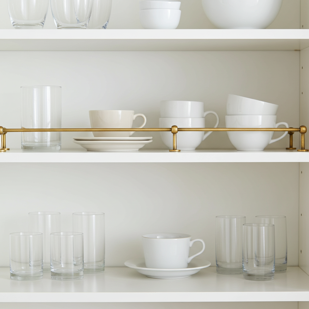 Unlacquered Brass Gallery Rail – Solid Brass Kitchen Shelf Safety Bar - Image 3