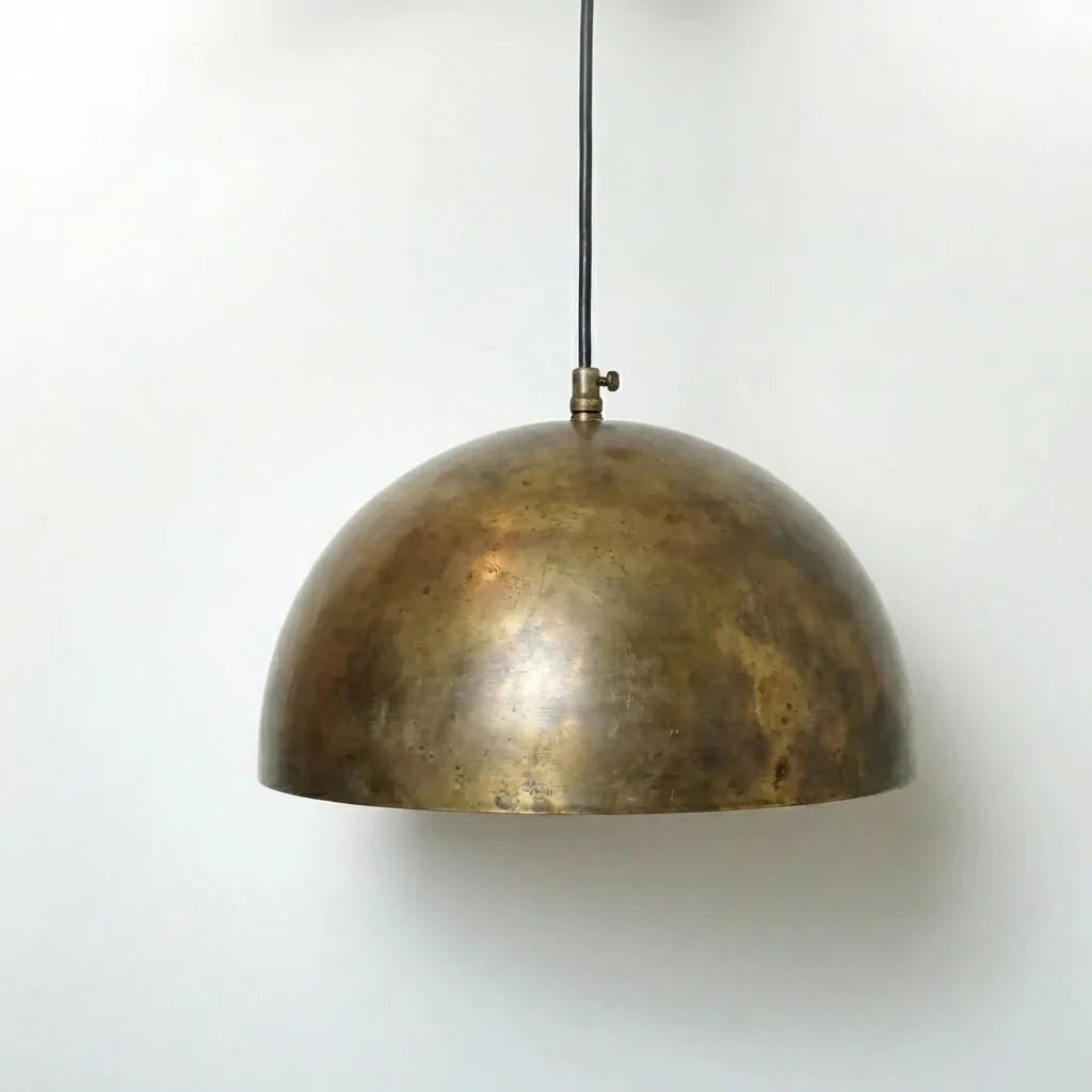 Unlacquered Brass Kitchen Island Pendant Light – Handcrafted Aged Brass Dome Ceiling Fixture - Image 4