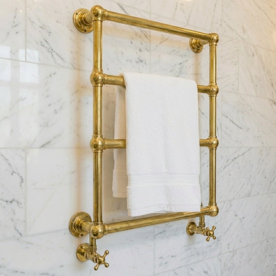 Unlacquered Brass Wall Mounted Towel Warmer Rail